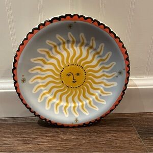 Anthropologie Fortune Dessert Plate Celestial Sun Novelty Print Astrological OS